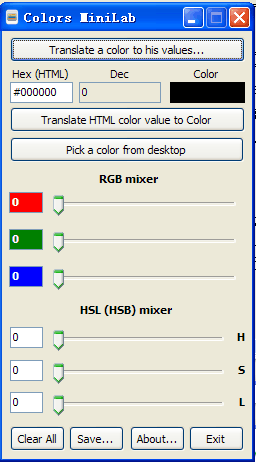 Colors MiniLab(转换颜色之间的值) V1.0 免费绿
