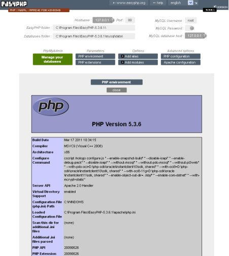 PHP运行环境安装包(EasyPHP) 5.4.6 官方版下