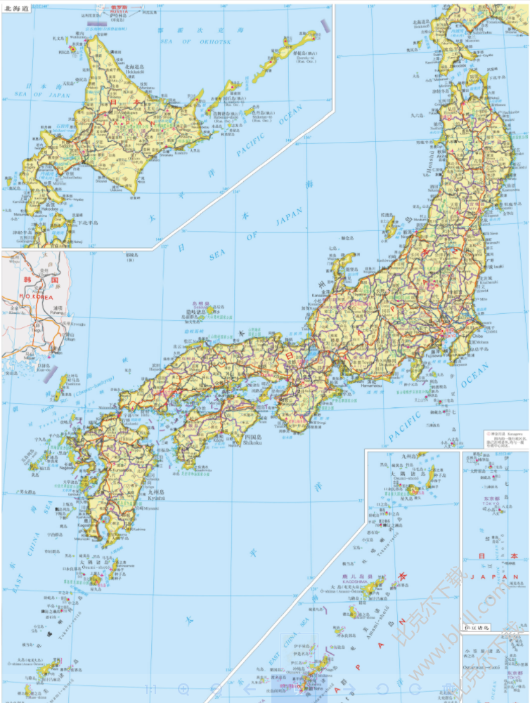 日本地图高清版大图|日本地图中文版全图下载