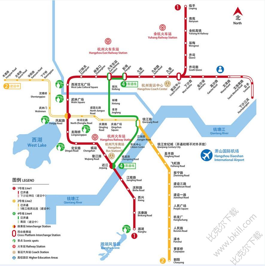 杭州地铁线路图最新版 jpg 大图版