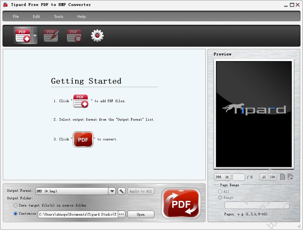 Tipard Free PDF to BMP Converter
